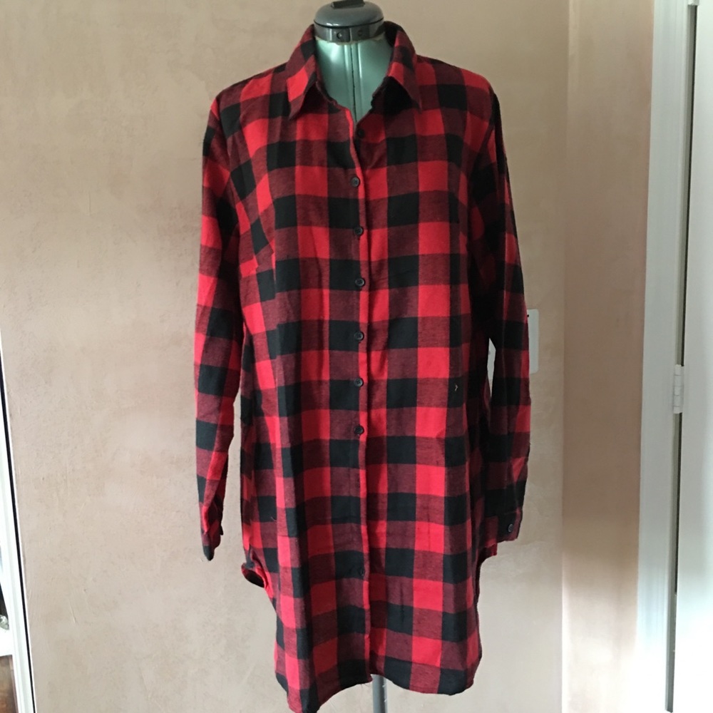Flannel shirt dress